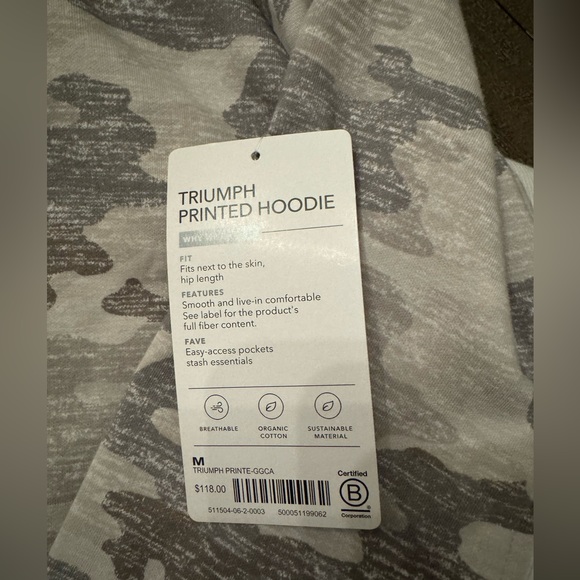 NWT Athleta Triumph Printed Hoodie - Medium - Picture 2 of 13